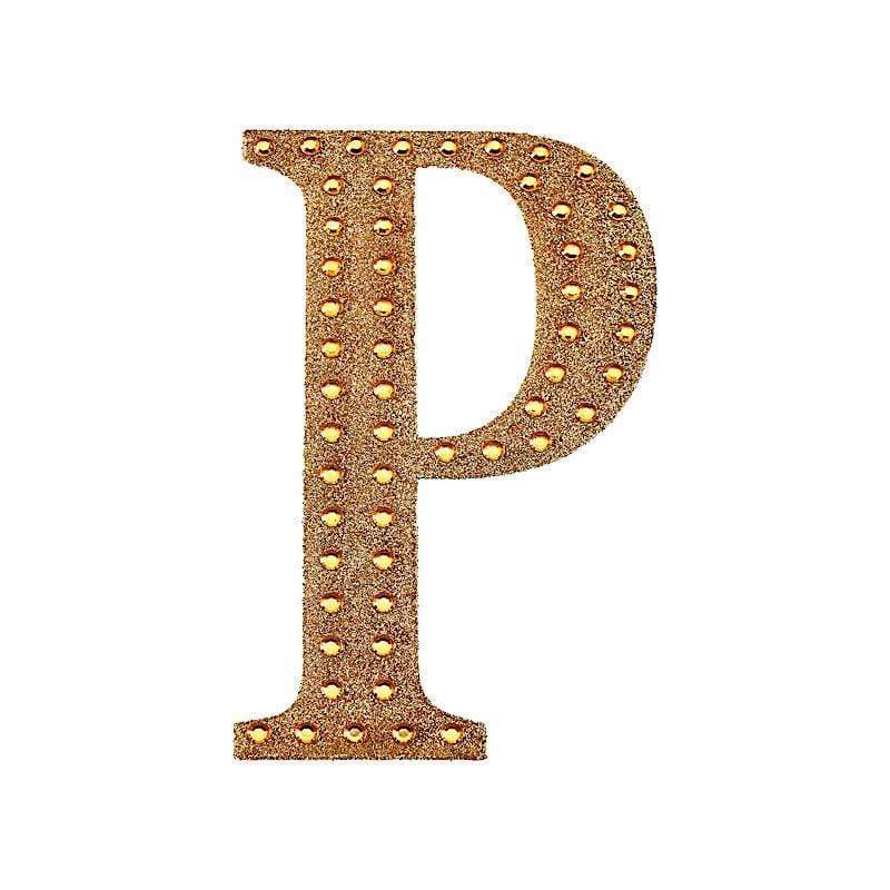 8 in Letter Gold Self-Adhesive Rhinestones Gems Sticker