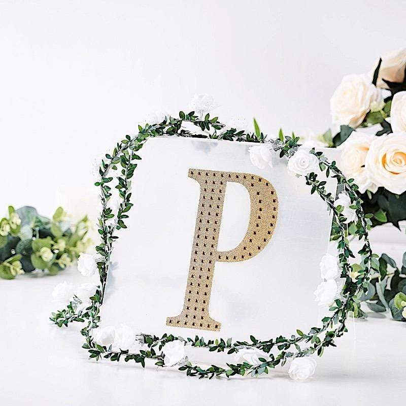 8 in Letter Gold Self-Adhesive Rhinestones Gems Sticker