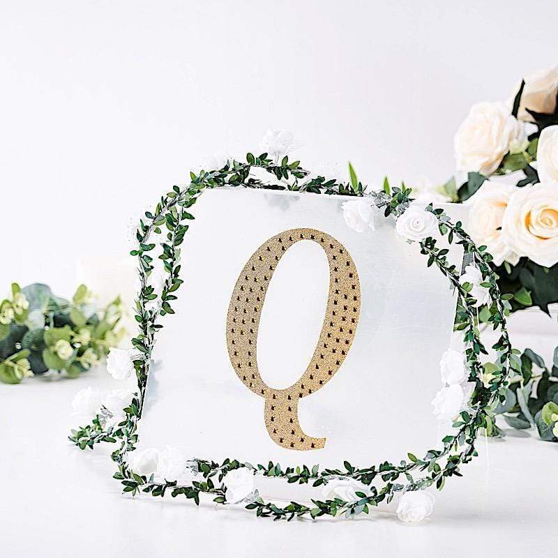 8 in Letter Gold Self-Adhesive Rhinestones Gems Sticker