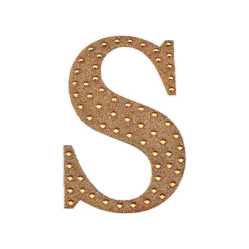 8 in Letter Gold Self-Adhesive Rhinestones Gems Sticker