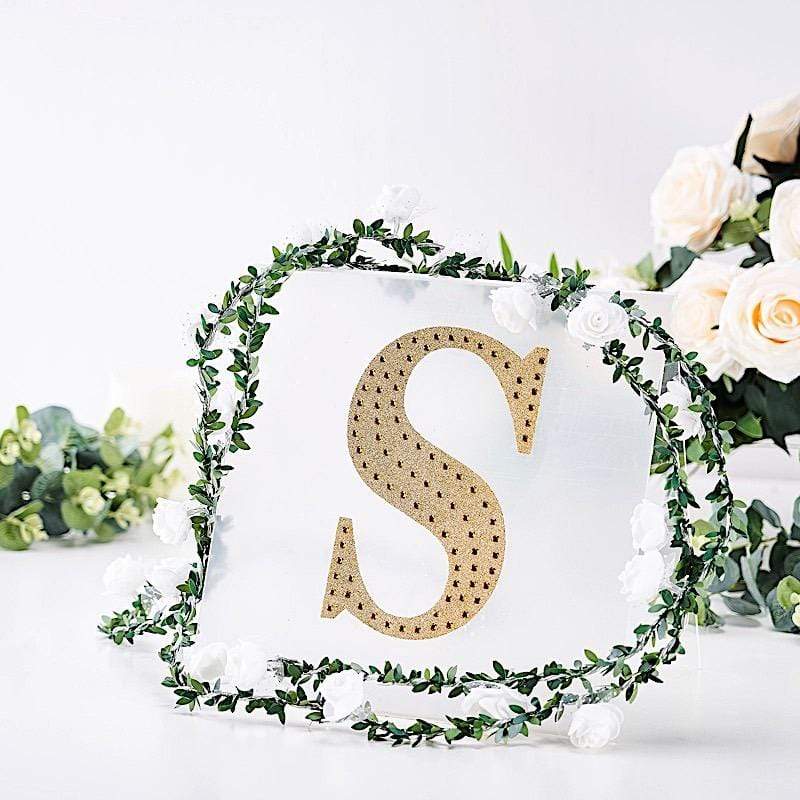 8 in Letter Gold Self-Adhesive Rhinestones Gems Sticker