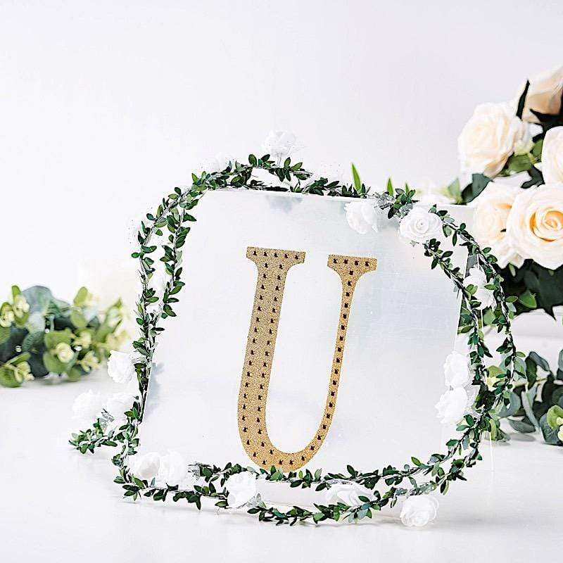 8 in Letter Gold Self-Adhesive Rhinestones Gems Sticker
