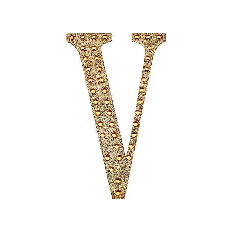 8 in Letter Gold Self-Adhesive Rhinestones Gems Sticker