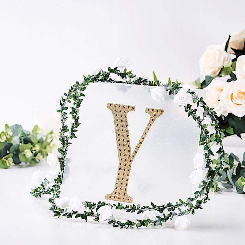 8 in Letter Gold Self-Adhesive Rhinestones Gems Sticker
