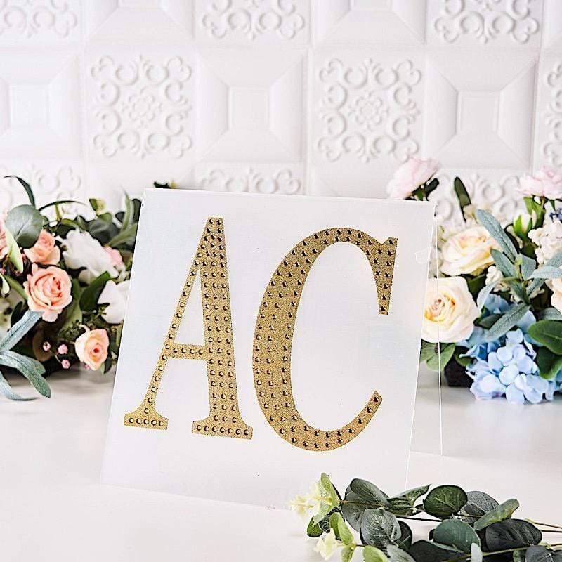 8 in Letter Gold Self-Adhesive Rhinestones Gems Sticker