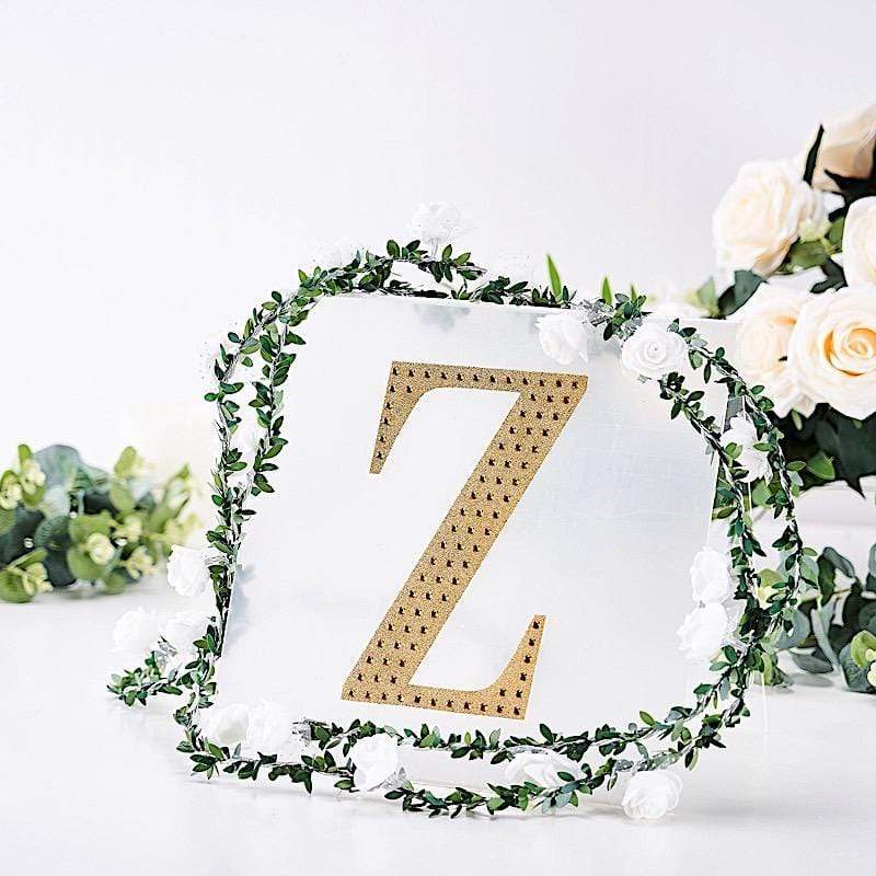 8 in Letter Gold Self-Adhesive Rhinestones Gems Sticker