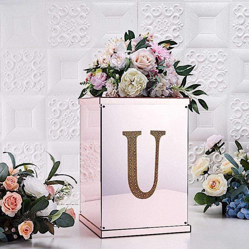 8 in Letter Gold Self-Adhesive Rhinestones Gems Sticker