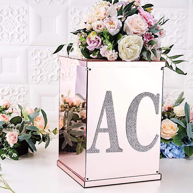 8 in Letter Silver Self-Adhesive Rhinestones Gems Sticker
