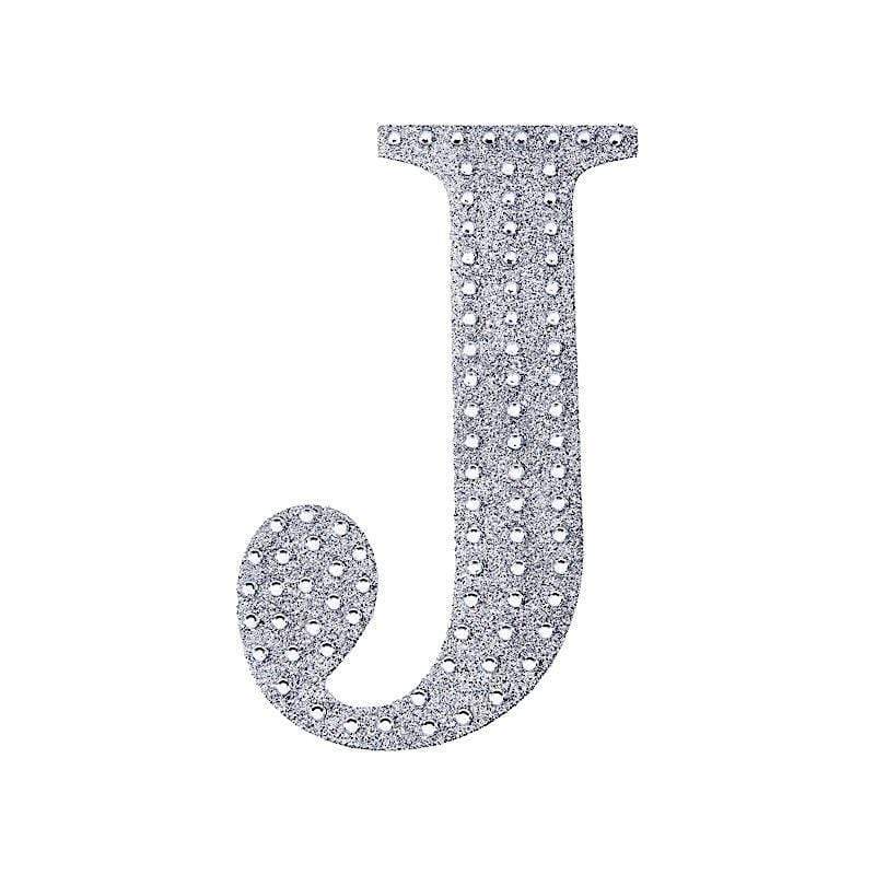 8 in Letter Silver Self-Adhesive Rhinestones Gems Sticker