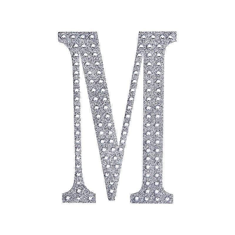 8 in Letter Silver Self-Adhesive Rhinestones Gems Sticker