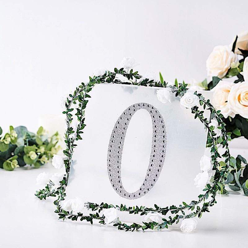 8 in Letter Silver Self-Adhesive Rhinestones Gems Sticker