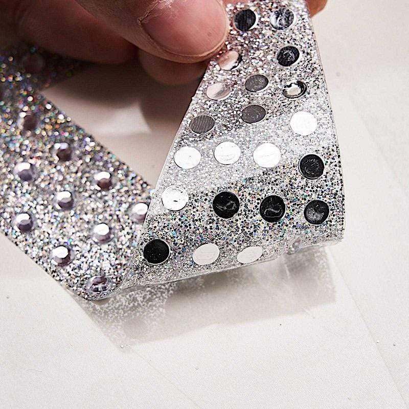 8 in Letter Silver Self-Adhesive Rhinestones Gems Sticker