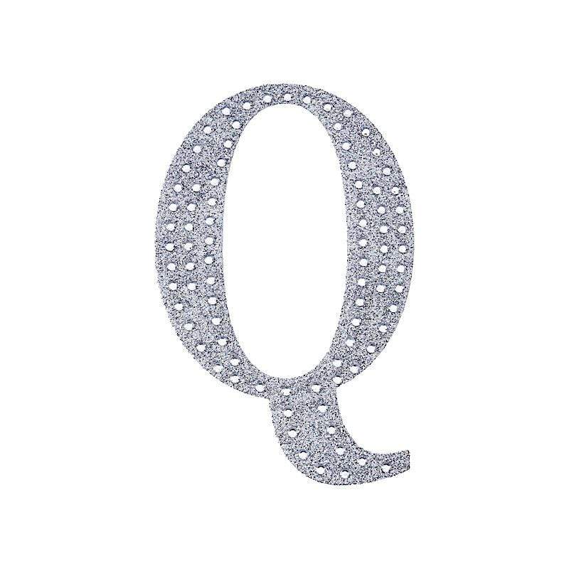 8 in Letter Silver Self-Adhesive Rhinestones Gems Sticker
