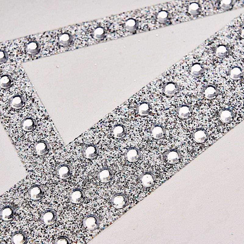 8 in Letter Silver Self-Adhesive Rhinestones Gems Sticker