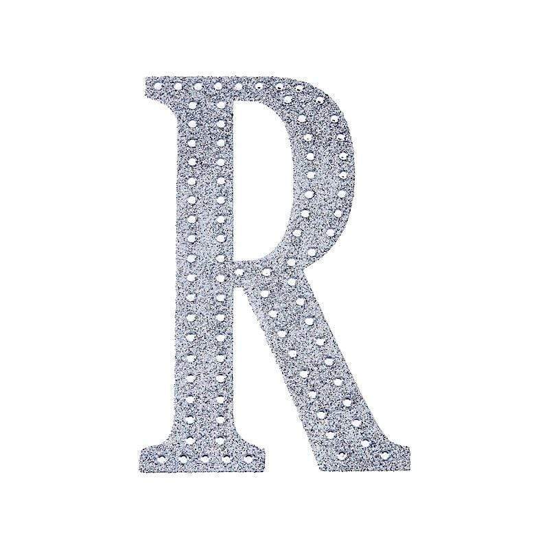8 in Letter Silver Self-Adhesive Rhinestones Gems Sticker