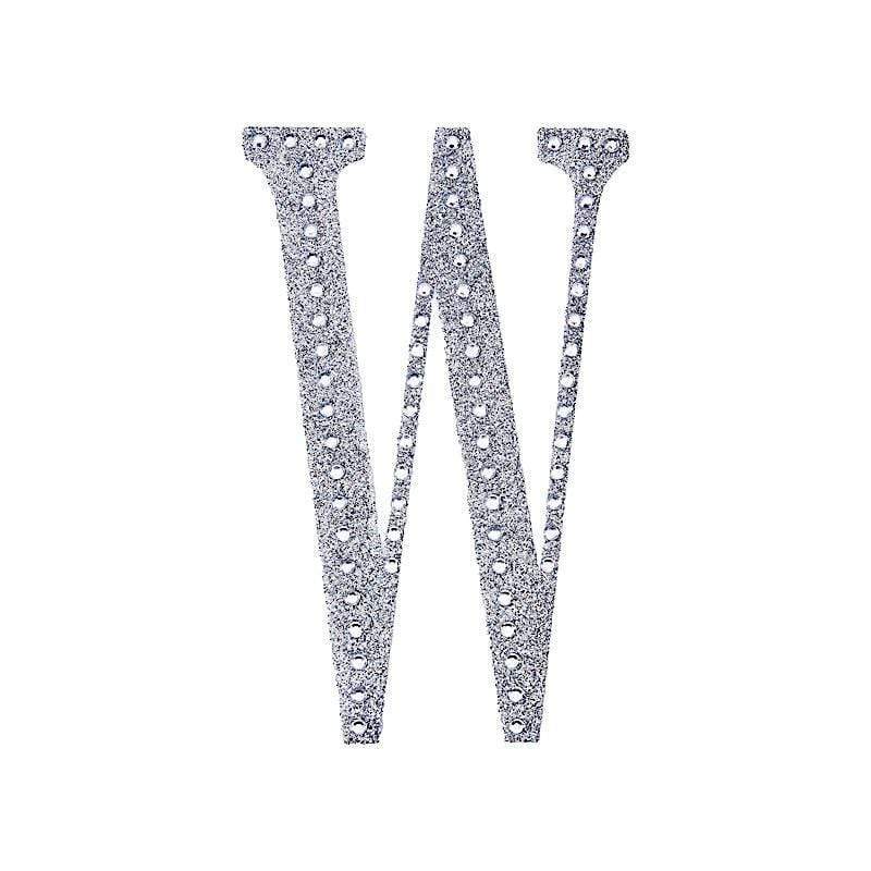 8 in Letter Silver Self-Adhesive Rhinestones Gems Sticker