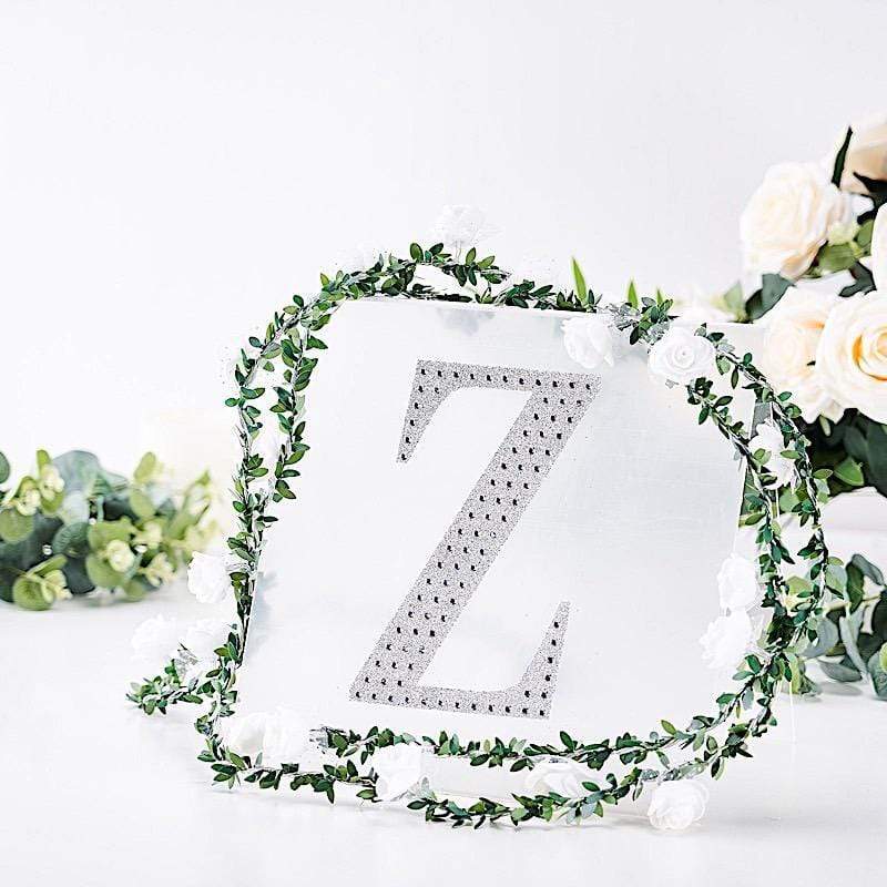 8 in Letter Silver Self-Adhesive Rhinestones Gems Sticker