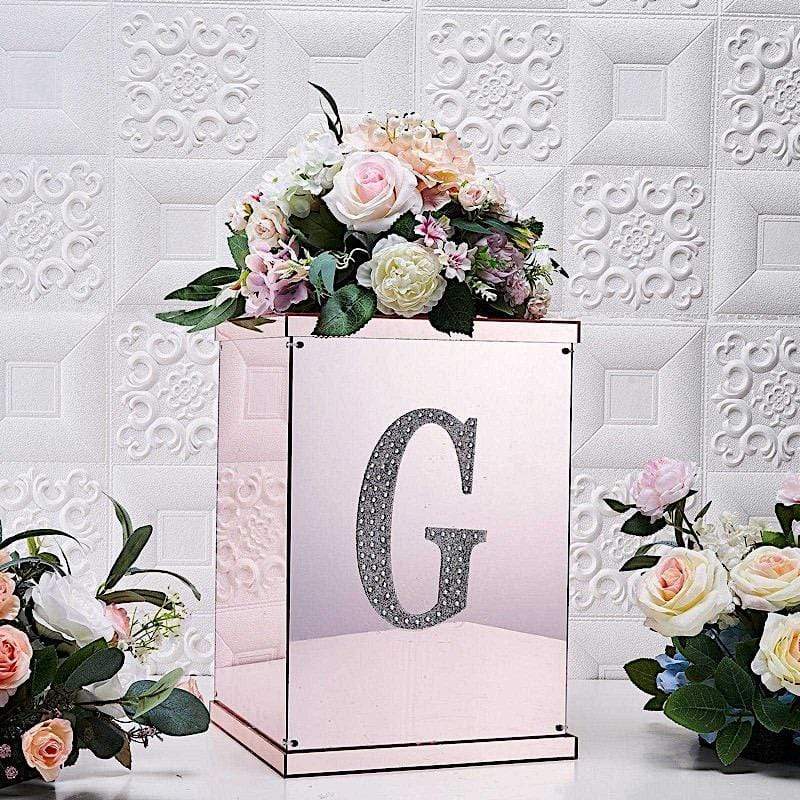 8 in Letter Silver Self-Adhesive Rhinestones Gems Sticker