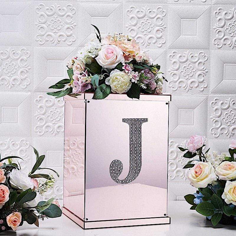 8 in Letter Silver Self-Adhesive Rhinestones Gems Sticker