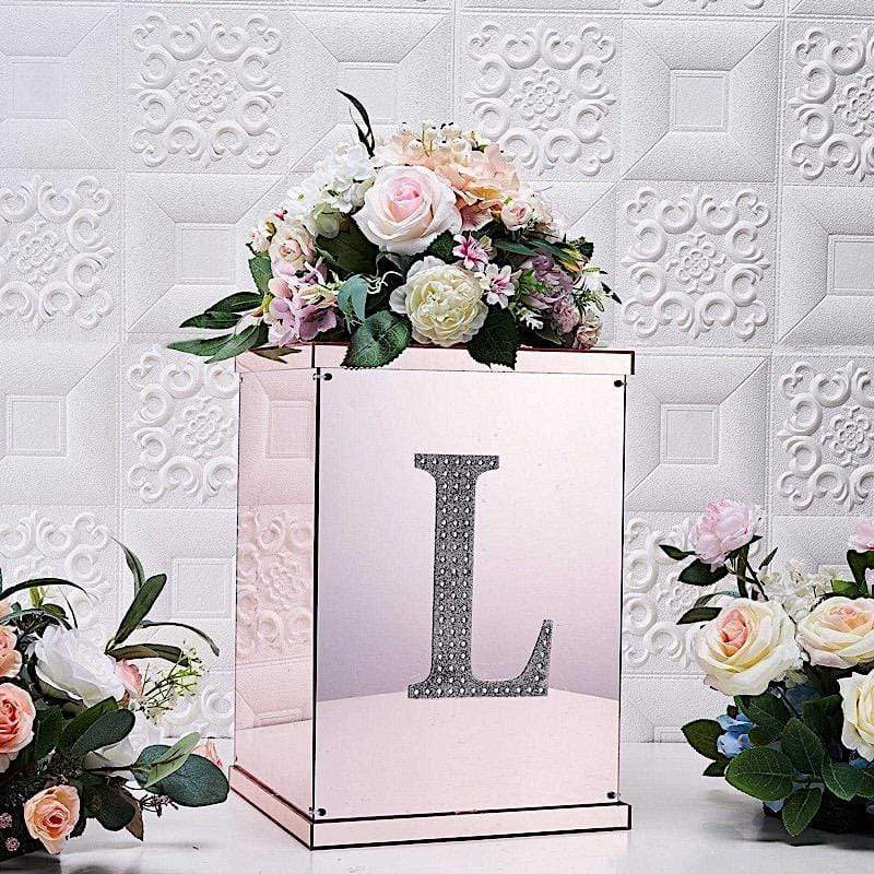 8 in Letter Silver Self-Adhesive Rhinestones Gems Sticker