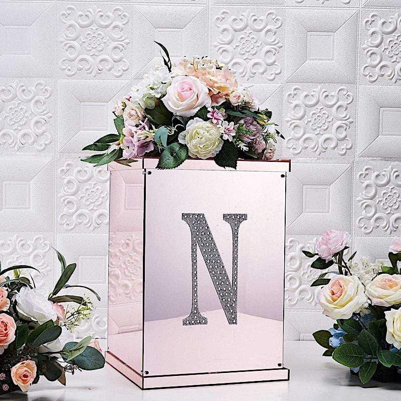 8 in Letter Silver Self-Adhesive Rhinestones Gems Sticker