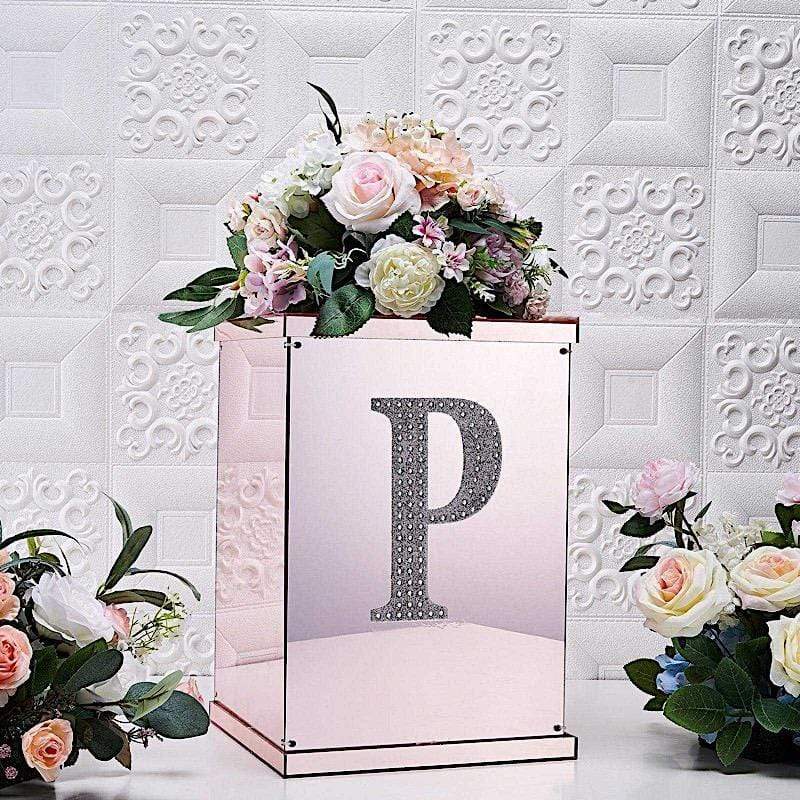 8 in Letter Silver Self-Adhesive Rhinestones Gems Sticker