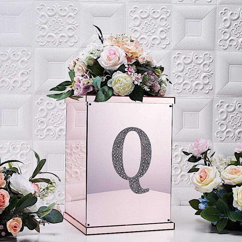 8 in Letter Silver Self-Adhesive Rhinestones Gems Sticker