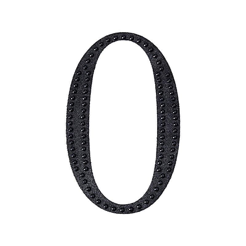 8 in Number Black Self-Adhesive Rhinestones Gems Sticker