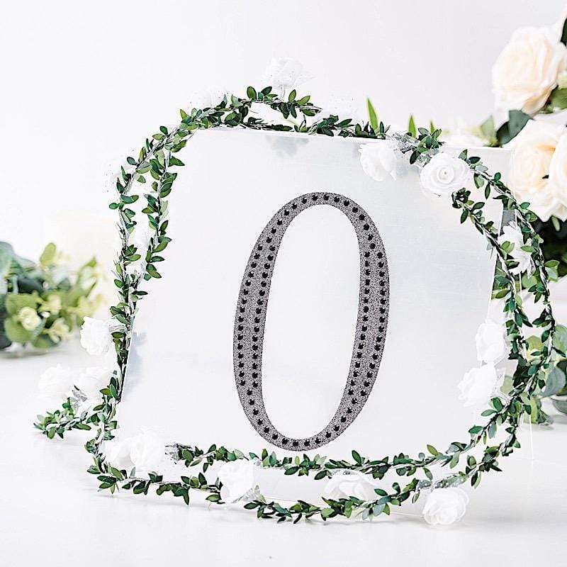 8 in Number Black Self-Adhesive Rhinestones Gems Sticker