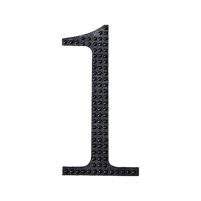 8 in Number Black Self-Adhesive Rhinestones Gems Sticker