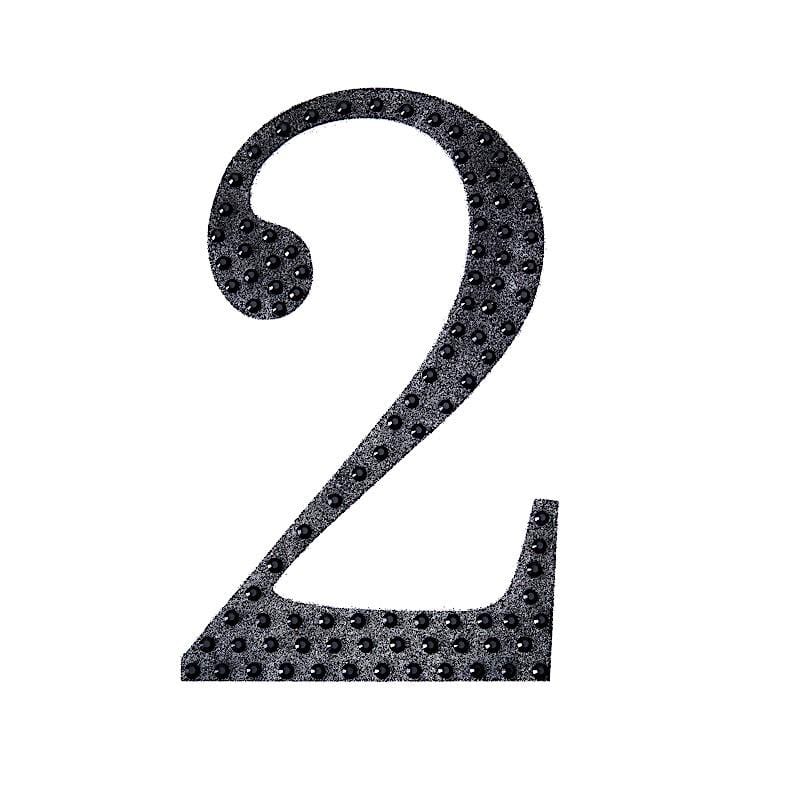 8 in Number Black Self-Adhesive Rhinestones Gems Sticker