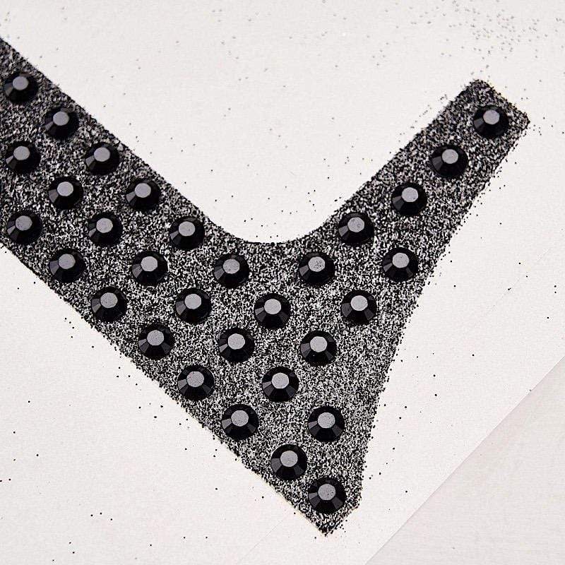8 in Number Black Self-Adhesive Rhinestones Gems Sticker
