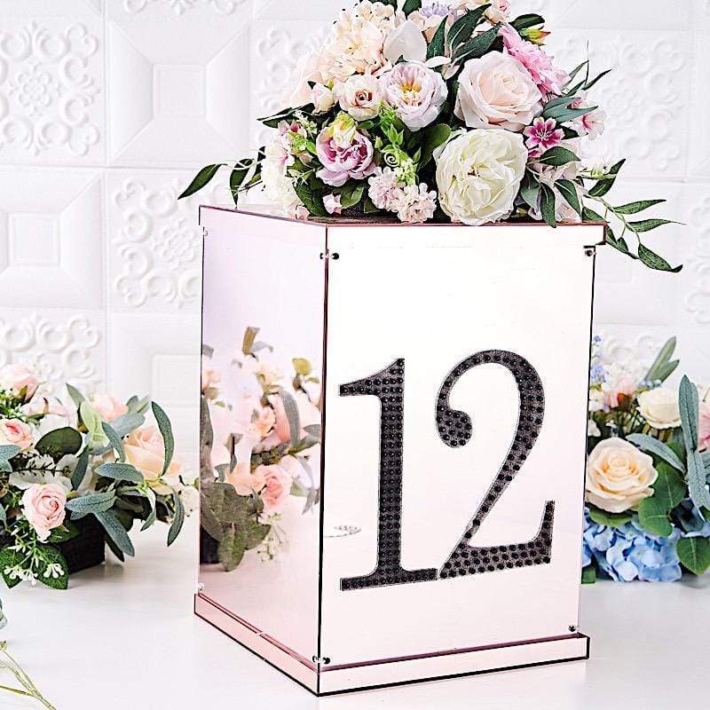 8 in Number Black Self-Adhesive Rhinestones Gems Sticker