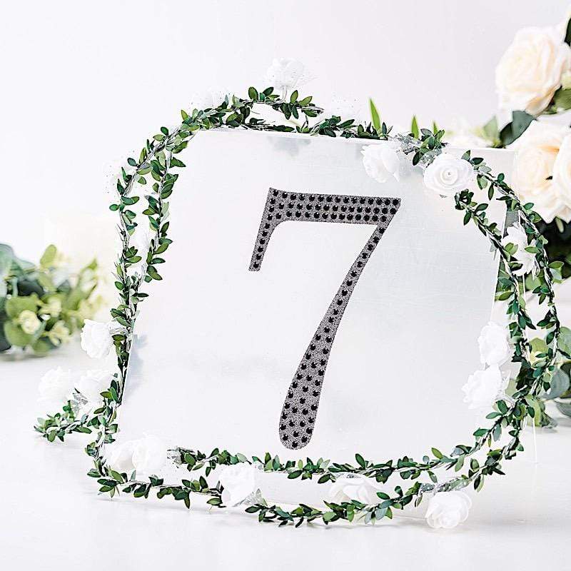 8 in Number Black Self-Adhesive Rhinestones Gems Sticker