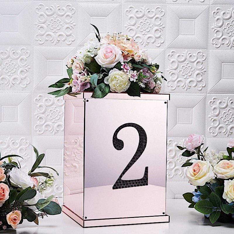 8 in Number Black Self-Adhesive Rhinestones Gems Sticker