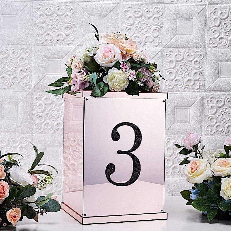 8 in Number Black Self-Adhesive Rhinestones Gems Sticker