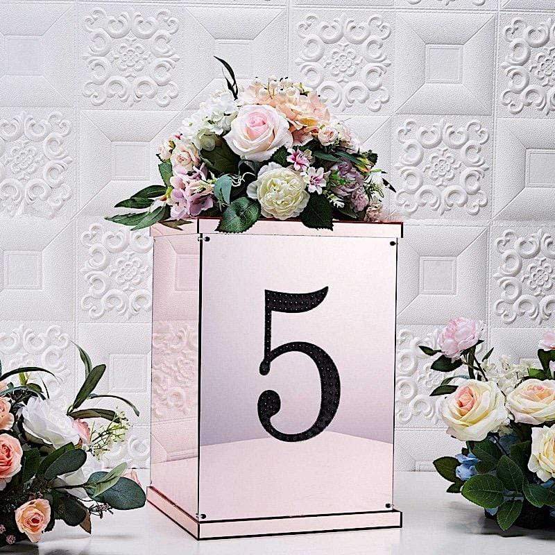 8 in Number Black Self-Adhesive Rhinestones Gems Sticker