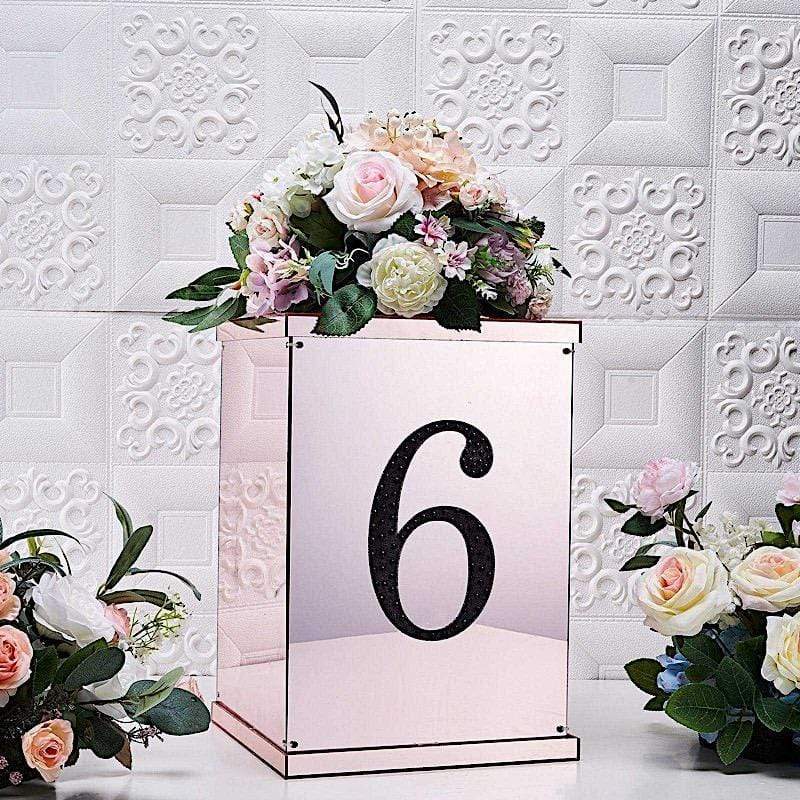 8 in Number Black Self-Adhesive Rhinestones Gems Sticker