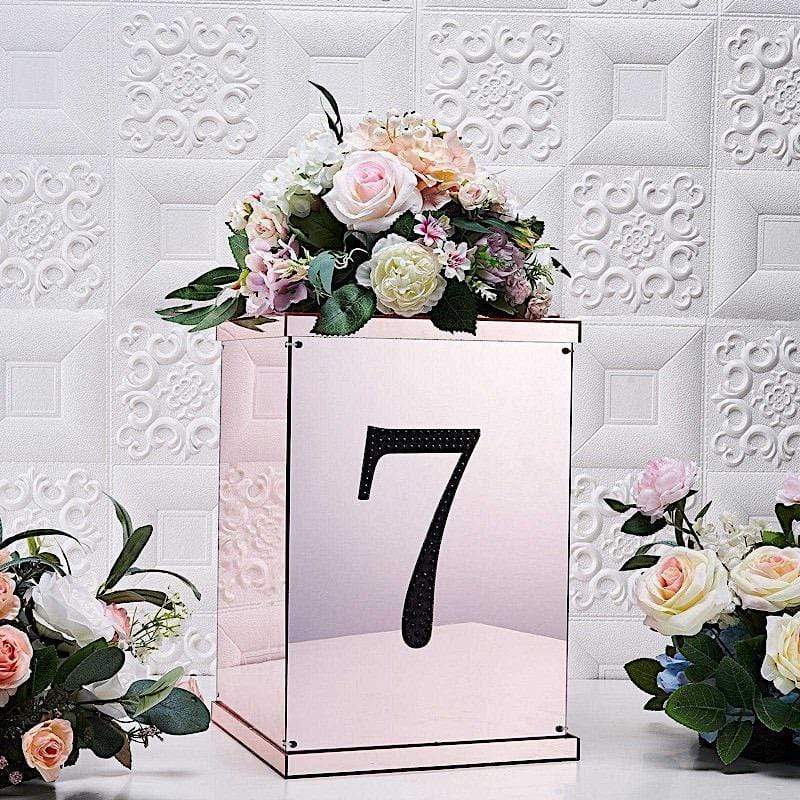 8 in Number Black Self-Adhesive Rhinestones Gems Sticker