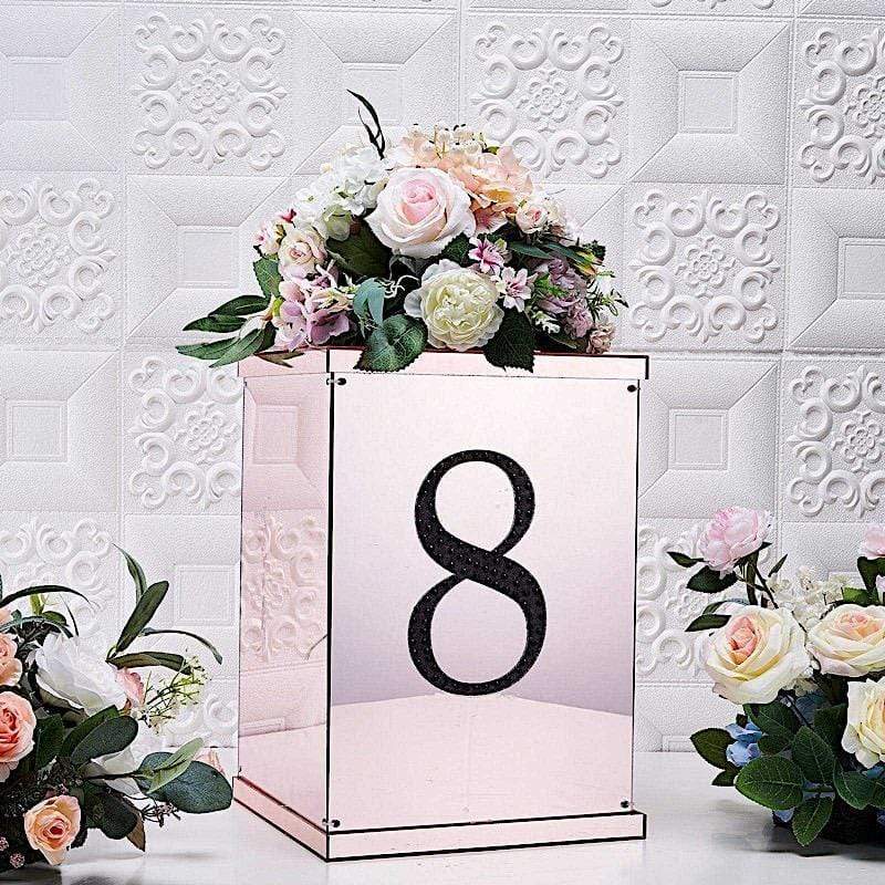8 in Number Black Self-Adhesive Rhinestones Gems Sticker