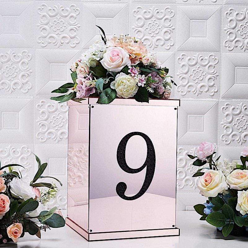 8 in Number Black Self-Adhesive Rhinestones Gems Sticker