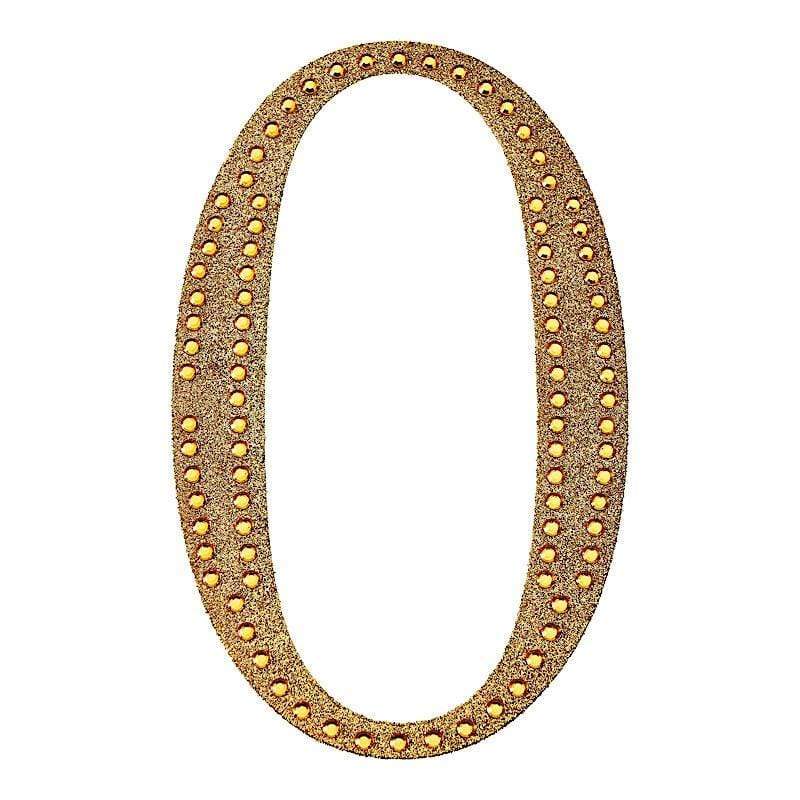8 in Number Gold Self-Adhesive Rhinestones Gems Sticker