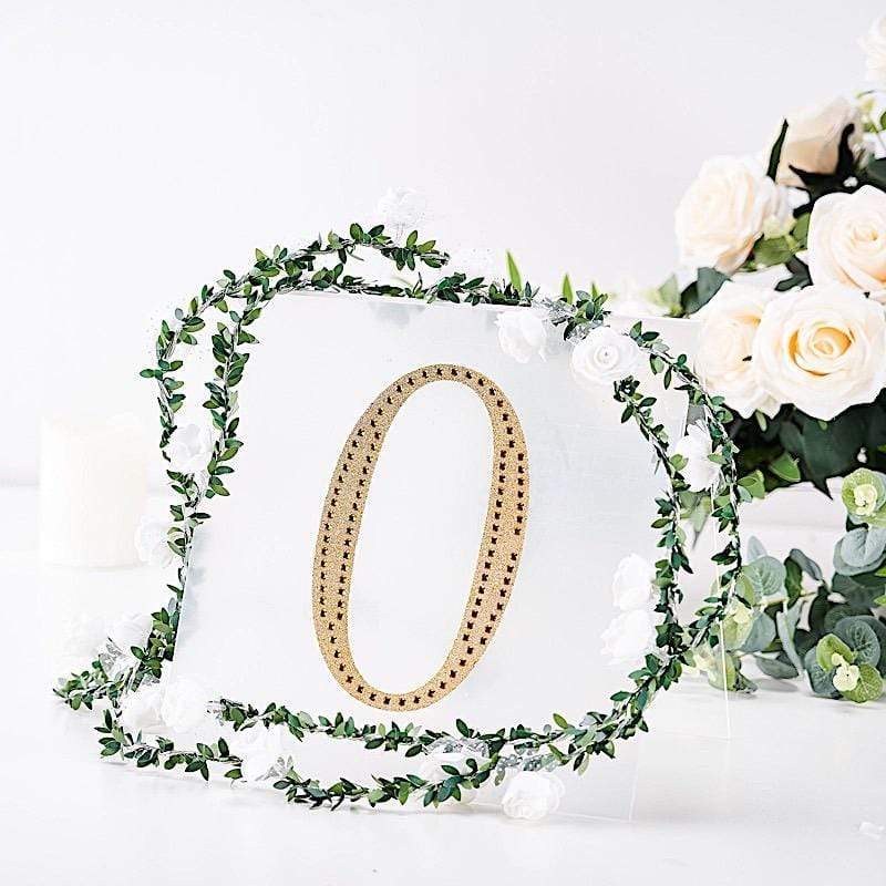8 in Number Gold Self-Adhesive Rhinestones Gems Sticker