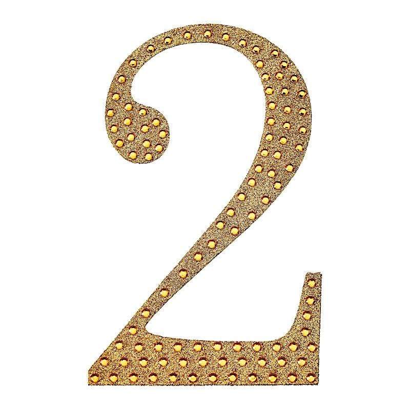 8 in Number Gold Self-Adhesive Rhinestones Gems Sticker