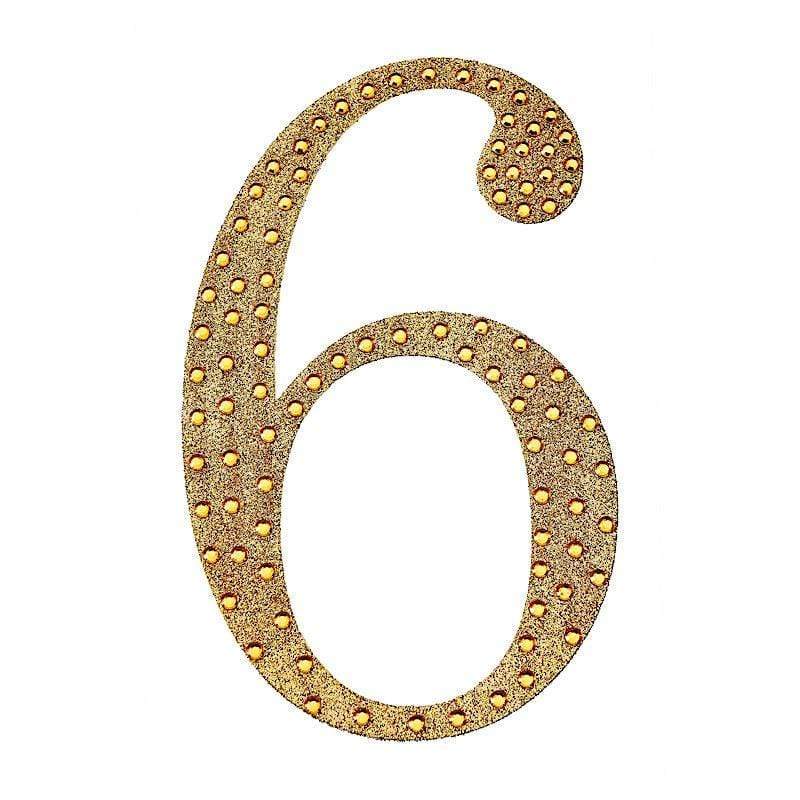 8 in Number Gold Self-Adhesive Rhinestones Gems Sticker