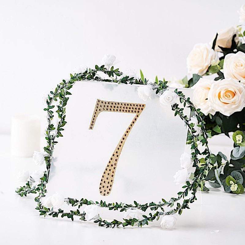 8 in Number Gold Self-Adhesive Rhinestones Gems Sticker