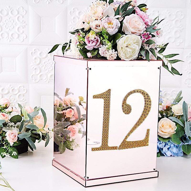 8 in Number Gold Self-Adhesive Rhinestones Gems Sticker