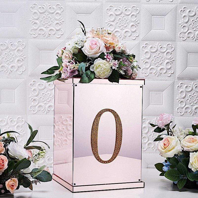 8 in Number Gold Self-Adhesive Rhinestones Gems Sticker