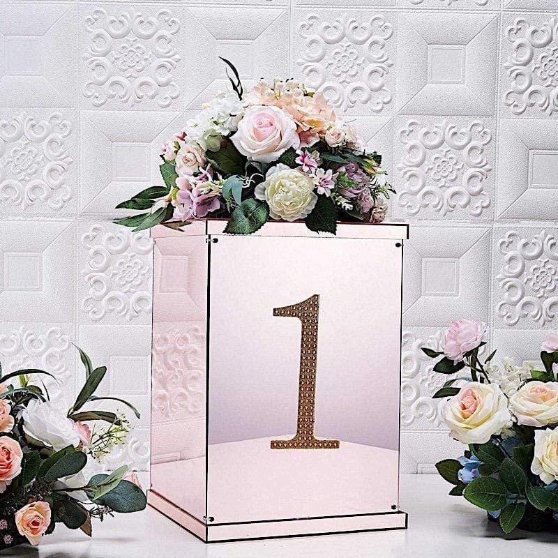 8 in Number Gold Self-Adhesive Rhinestones Gems Sticker
