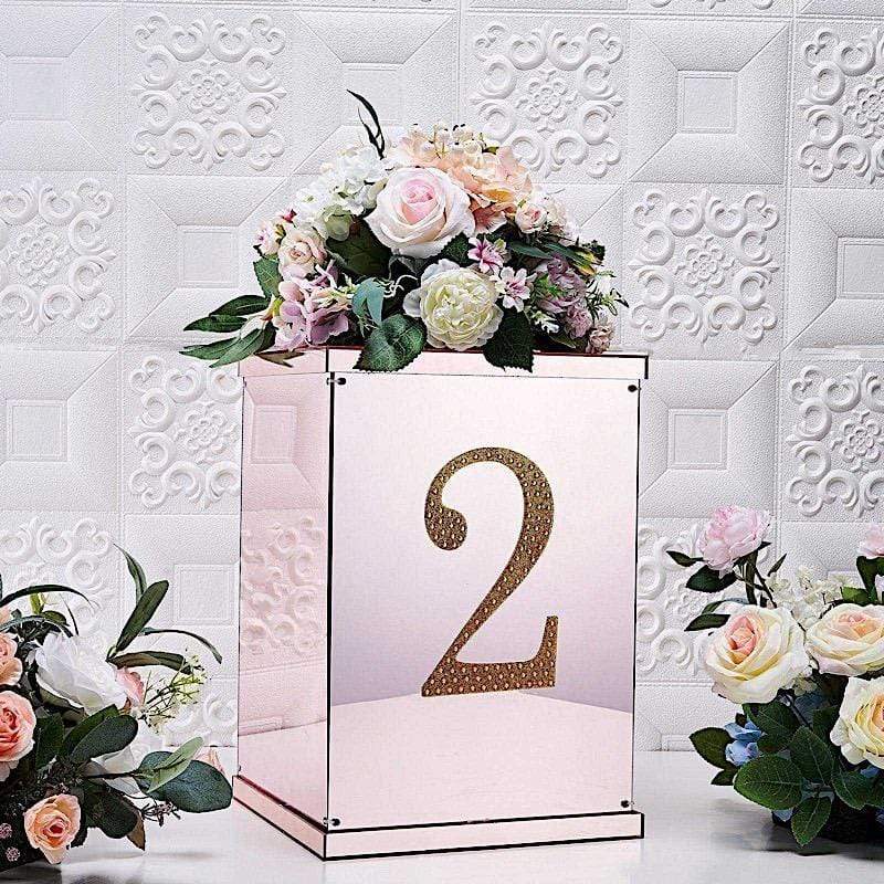 8 in Number Gold Self-Adhesive Rhinestones Gems Sticker